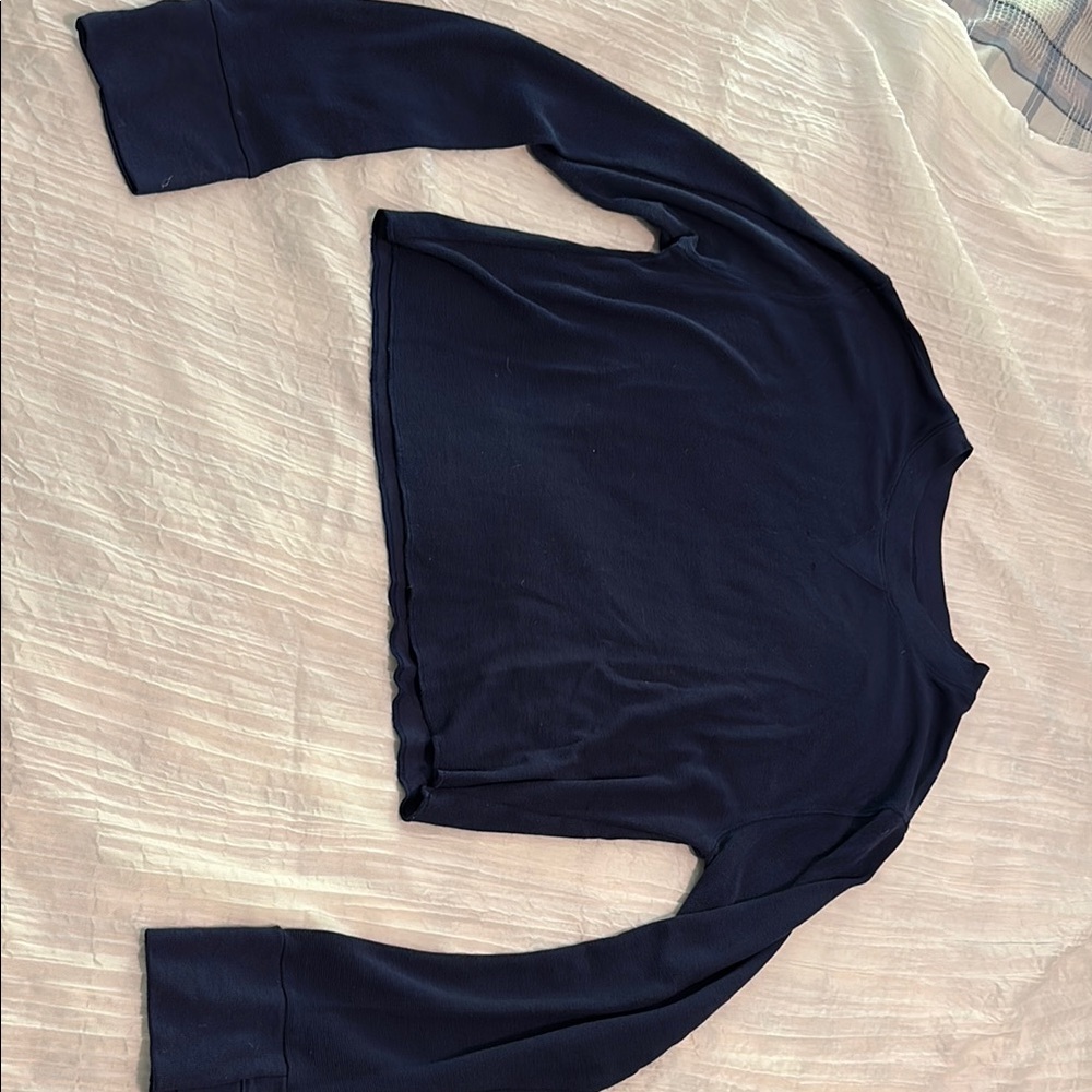Athleta girl Blue Crop Relaxed Long Sleeve shirt